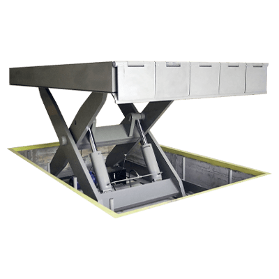 lift table with manual or hydraulic lip